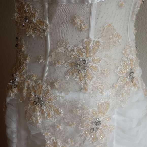 Y2K Floral Sheer Beaded Tiered Angelic Dress - Picture 4 of 7
